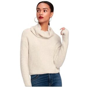 Free People Stormy Cozy warm Cream Cowl Neck pullover trendy soft Sweater Top